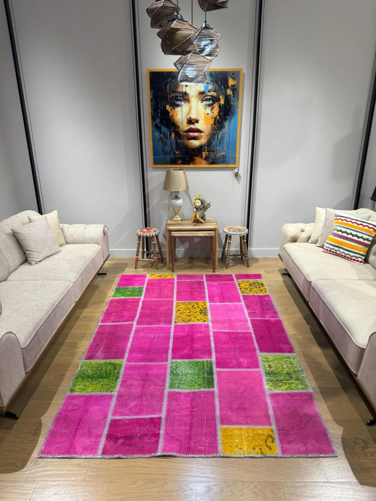 Rose & Olive Vintage Turkish Patchwork Rug