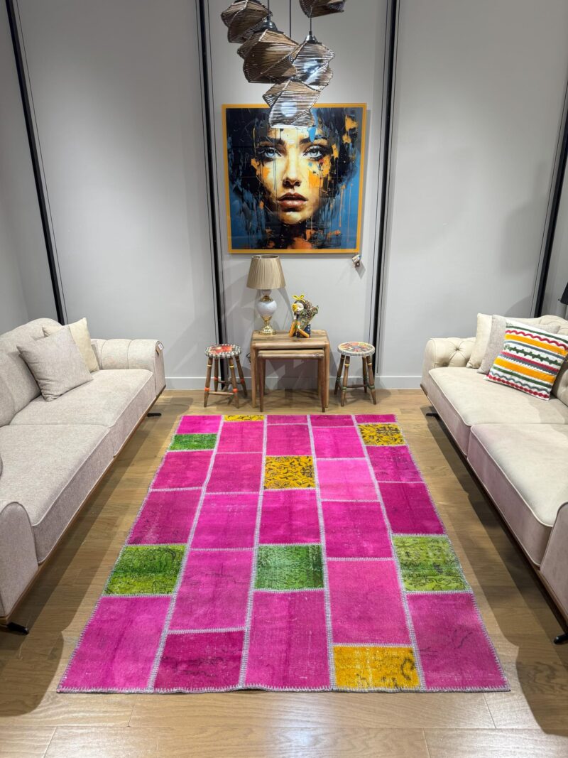Rose & Olive Vintage Turkish Patchwork Rug