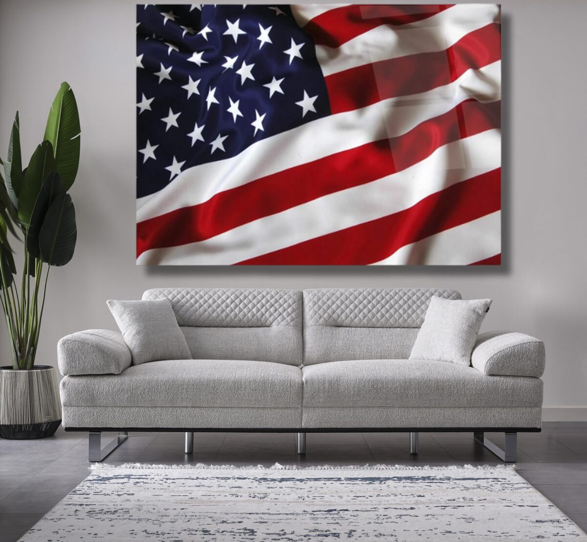 American Flag Patriotic Glass Wall Art