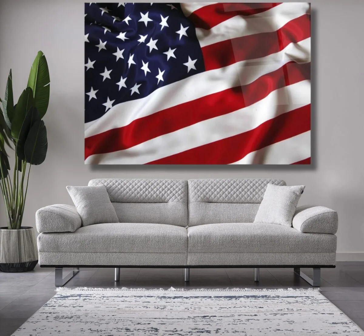 American Flag Patriotic Glass Wall Art