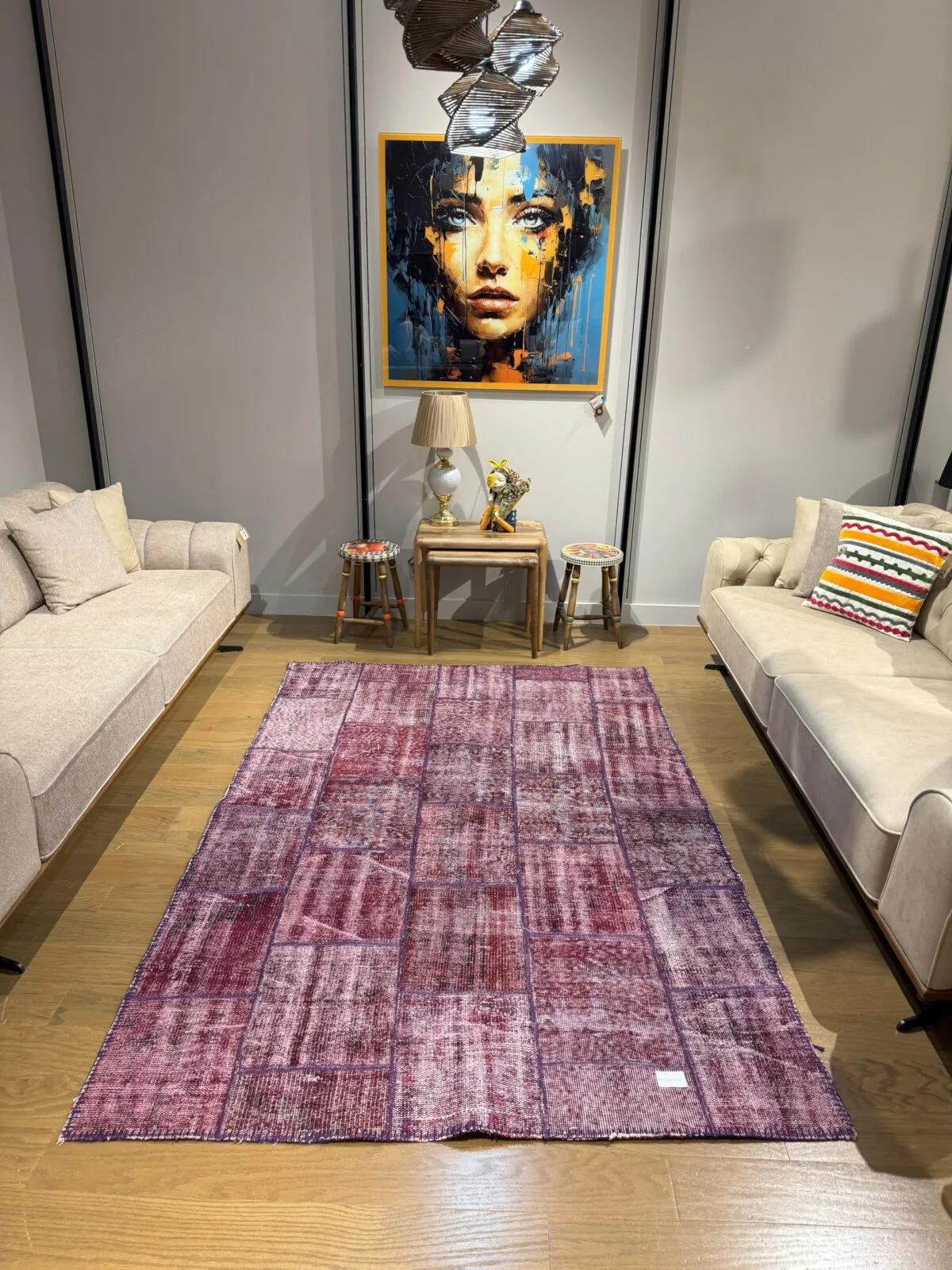 Heather Storm Vintage Turkish Patchwork Rug