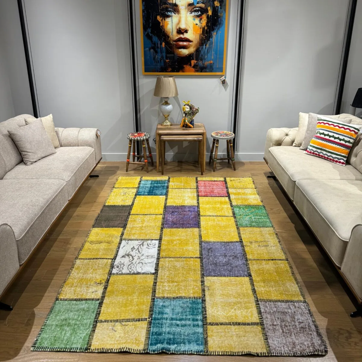 Vintage Patchwork Area Rug 6x9