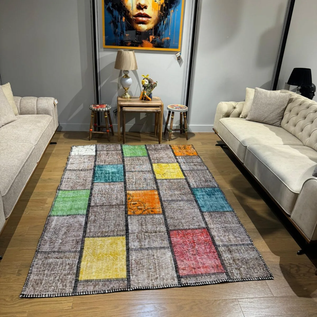 Vintage Patchwork Area Rug 6x9