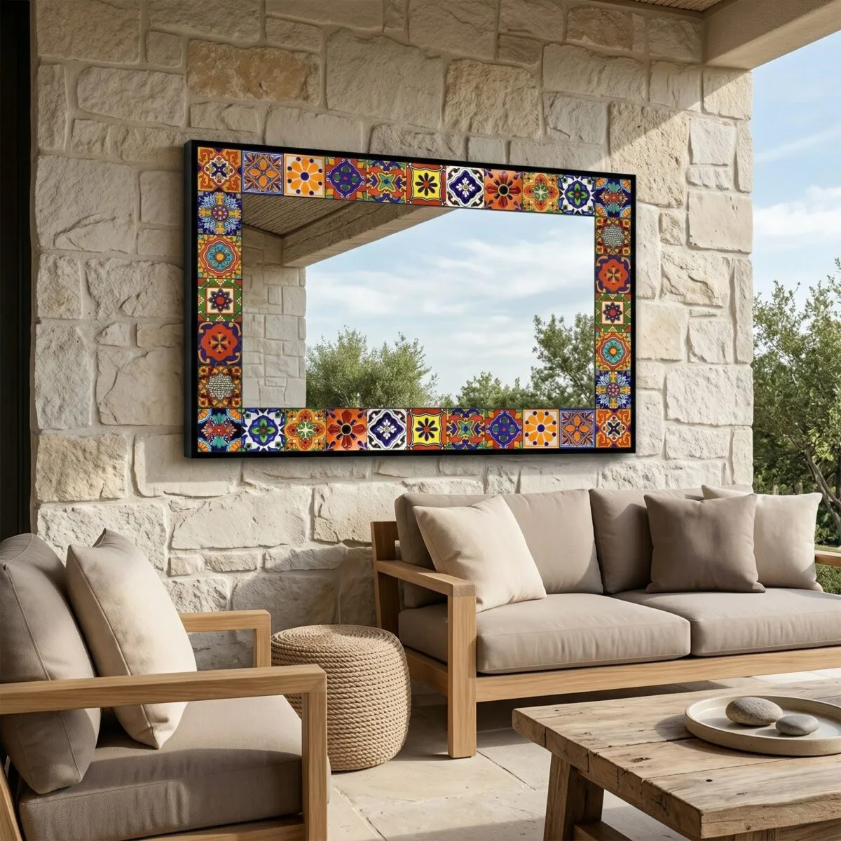 Tile Patterned Tempered Glass Mirror