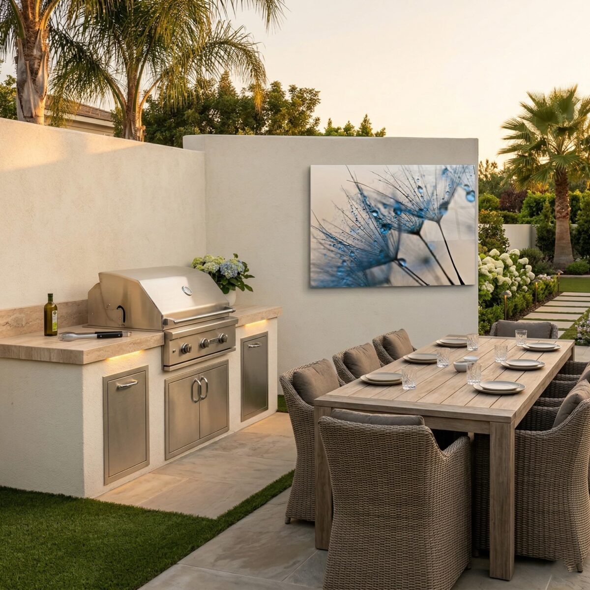 Dandelion Glass Wall Art
