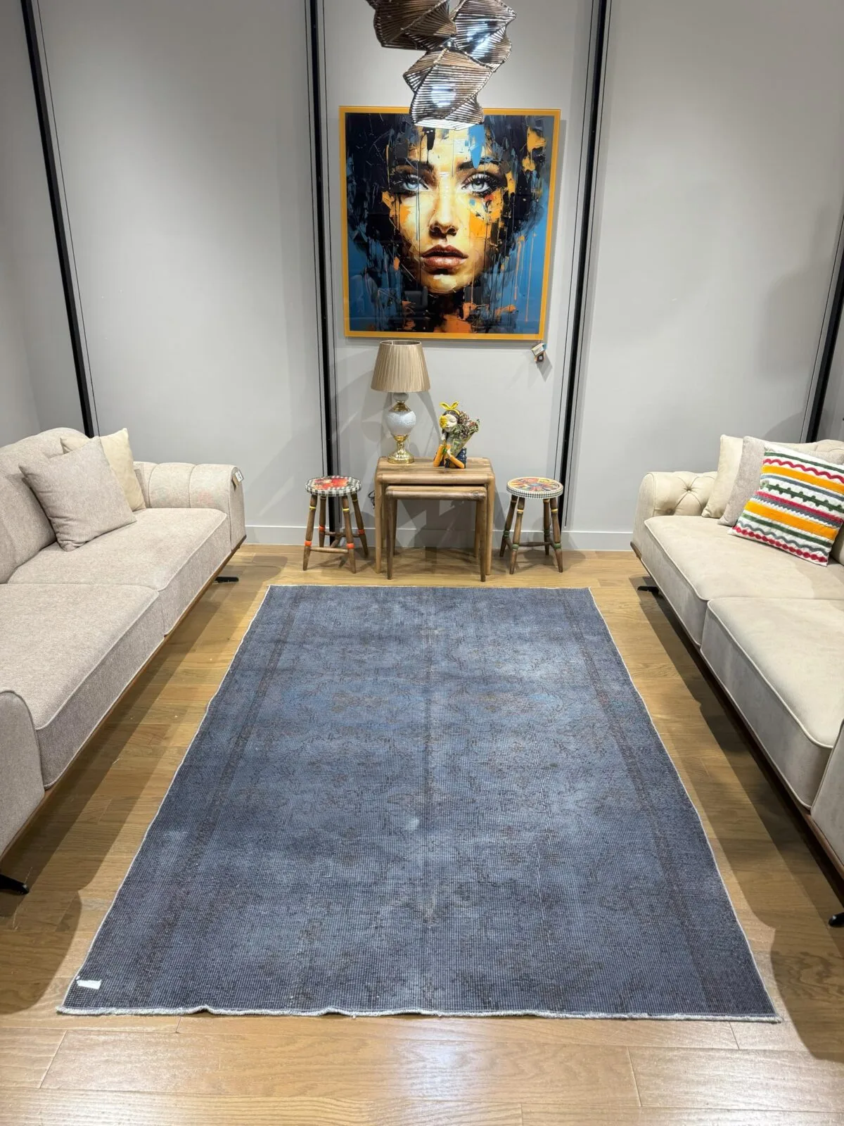Charcoal Mirage Vintage Turkish Patchwork Rug