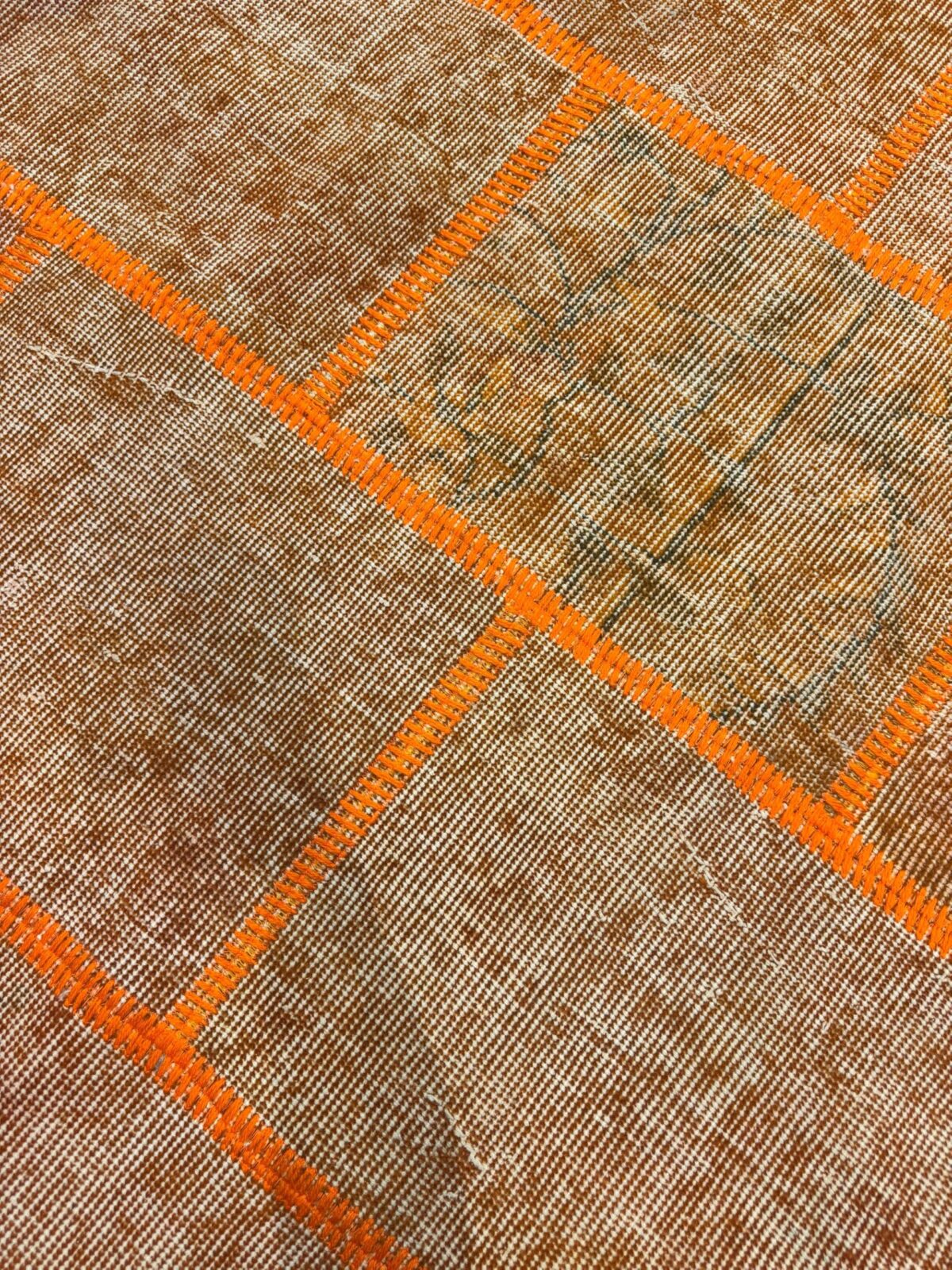 Fiery Vintage Turkish Patchwork Rug
