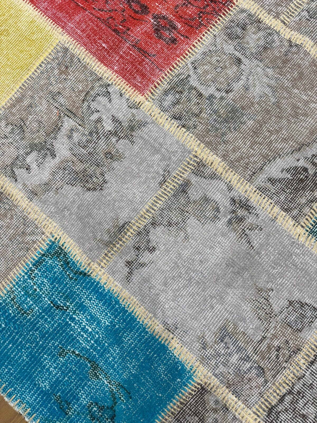 Smoky Multicolor Vintage Turkish Patchwork Rug