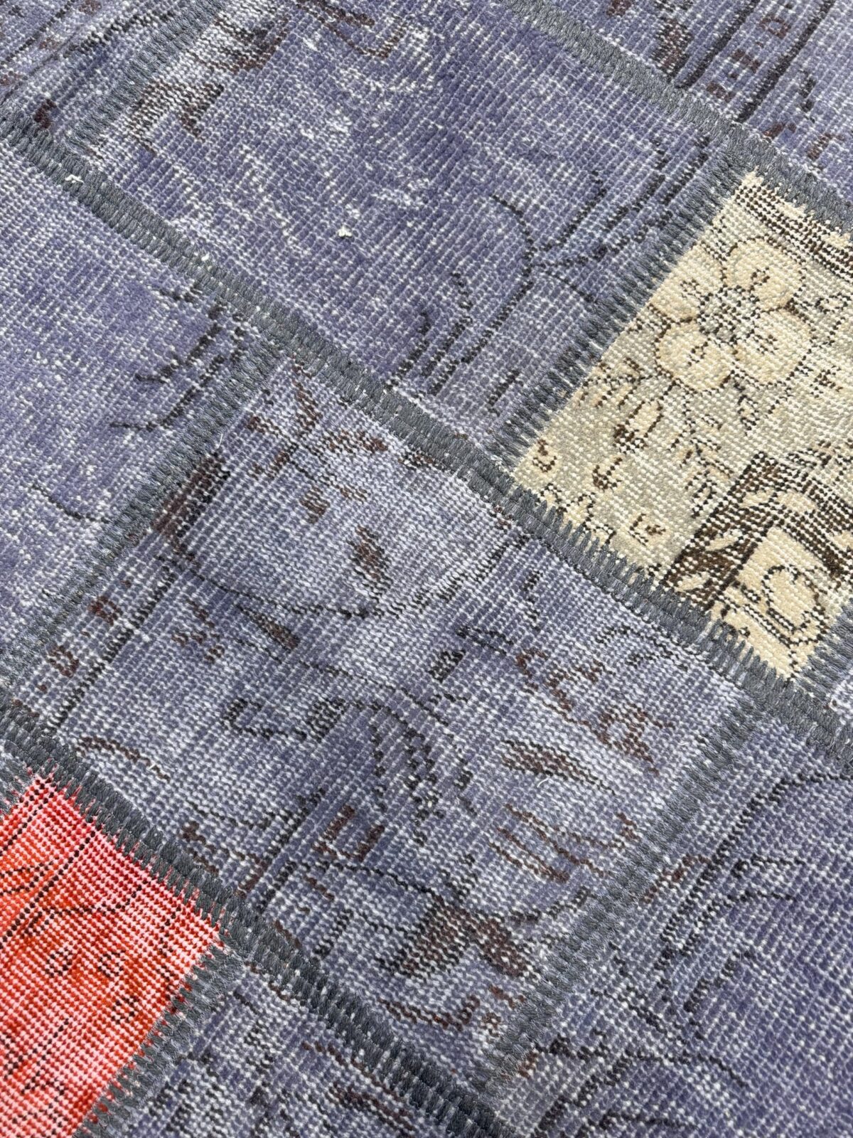 Sapphire Shadow Vintage Turkish Patchwork Rug