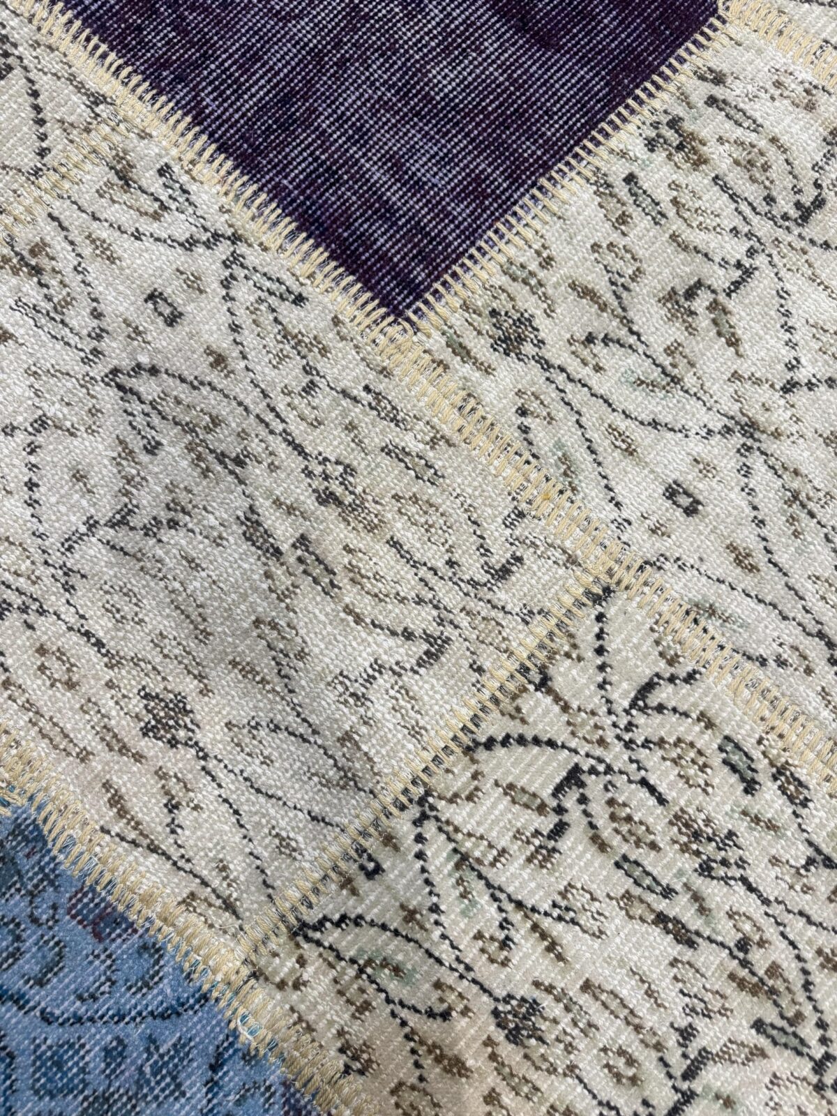Ivory Shadow Vintage Turkish Patchwork Rug