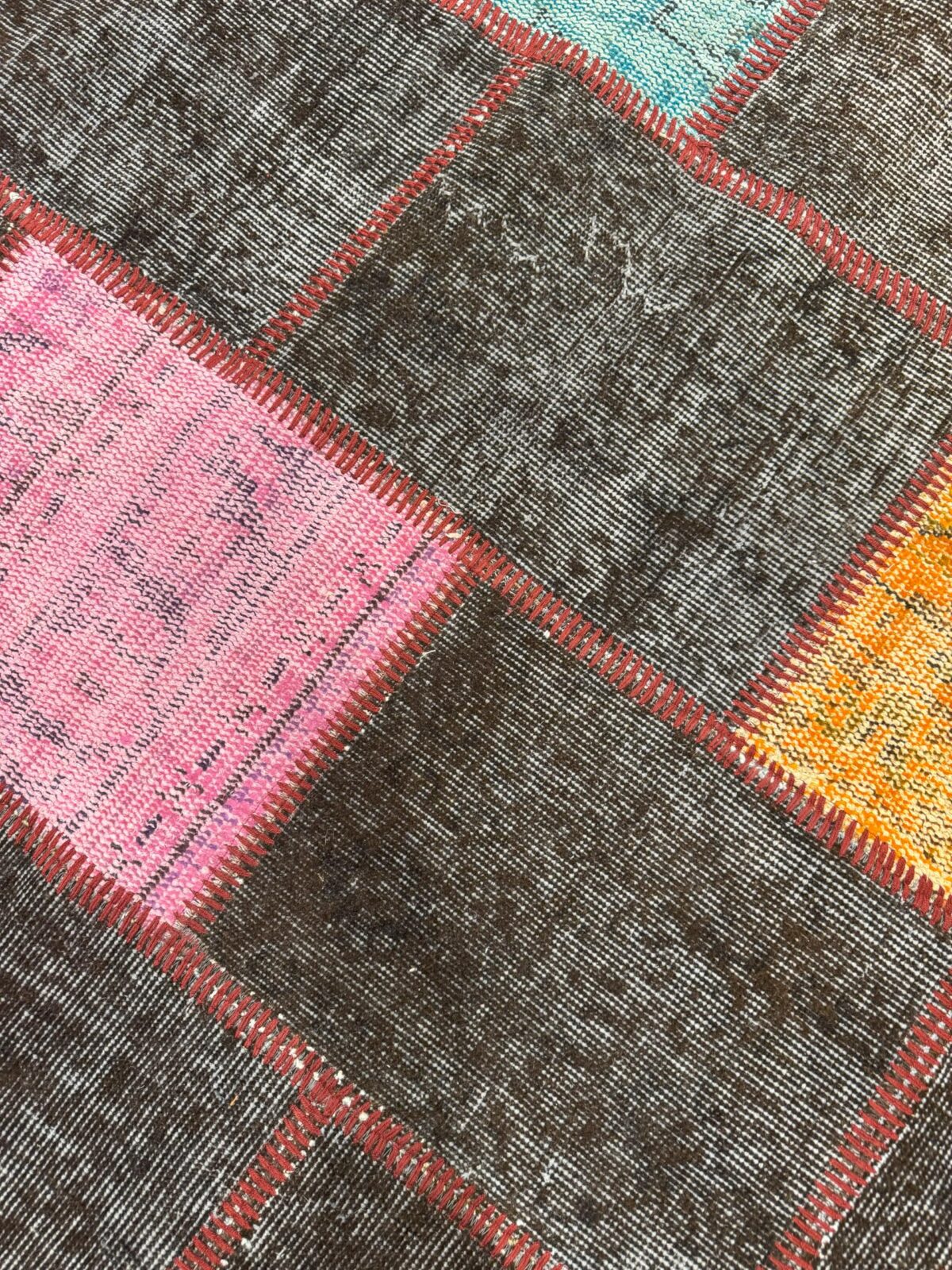 Black Spectrum Vintage Turkish Patchwork Rug