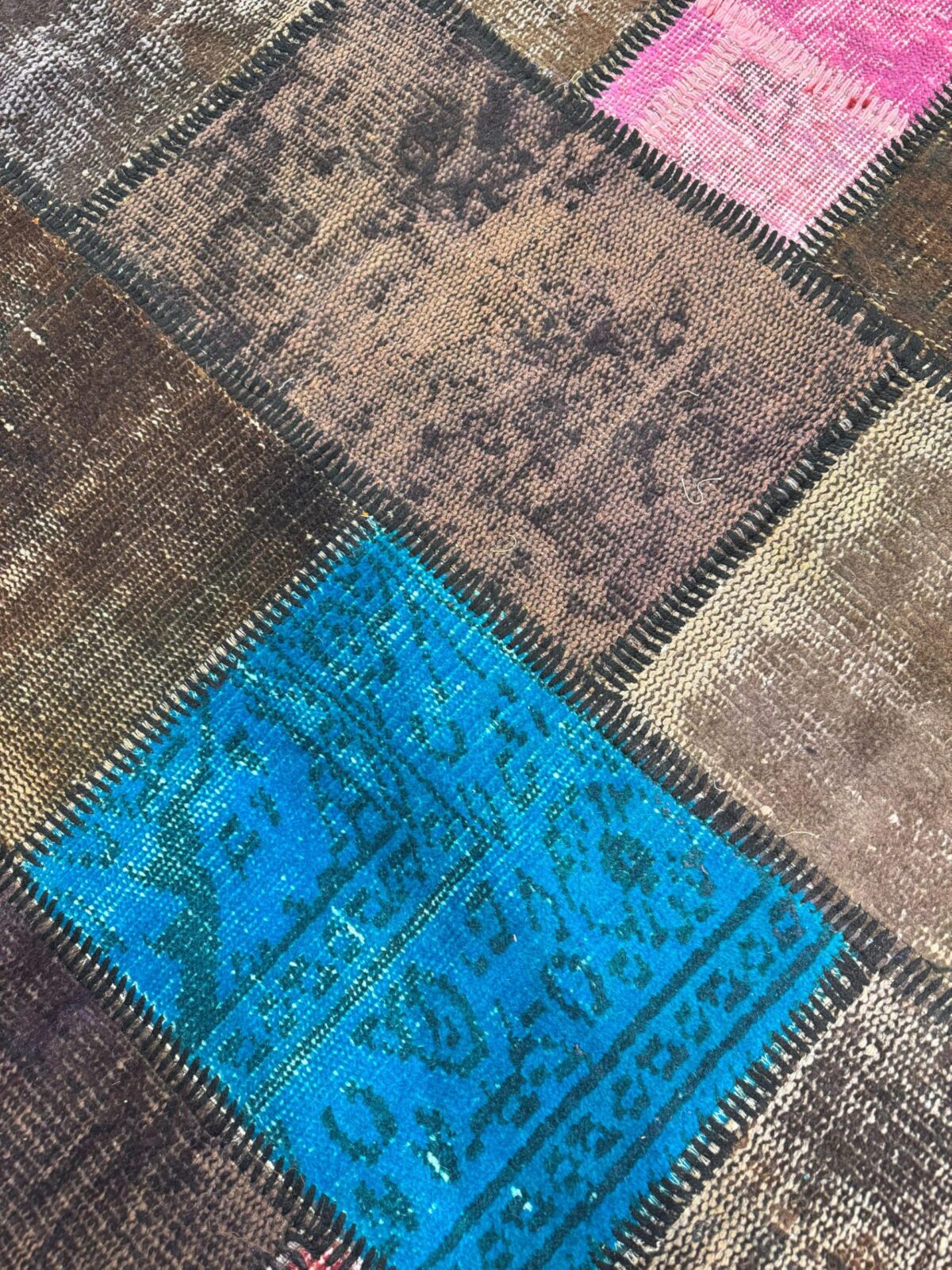 Onyx Spectrum Vintage Turkish Patchwork Rug