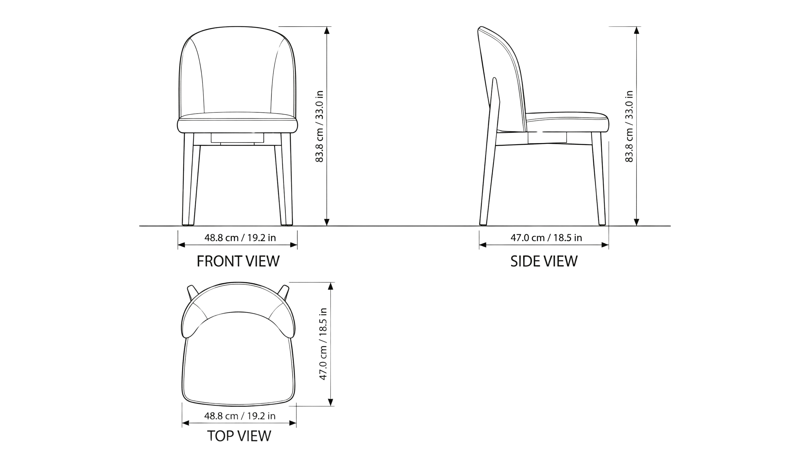 Atlanta Modern Dining Chair dimensions