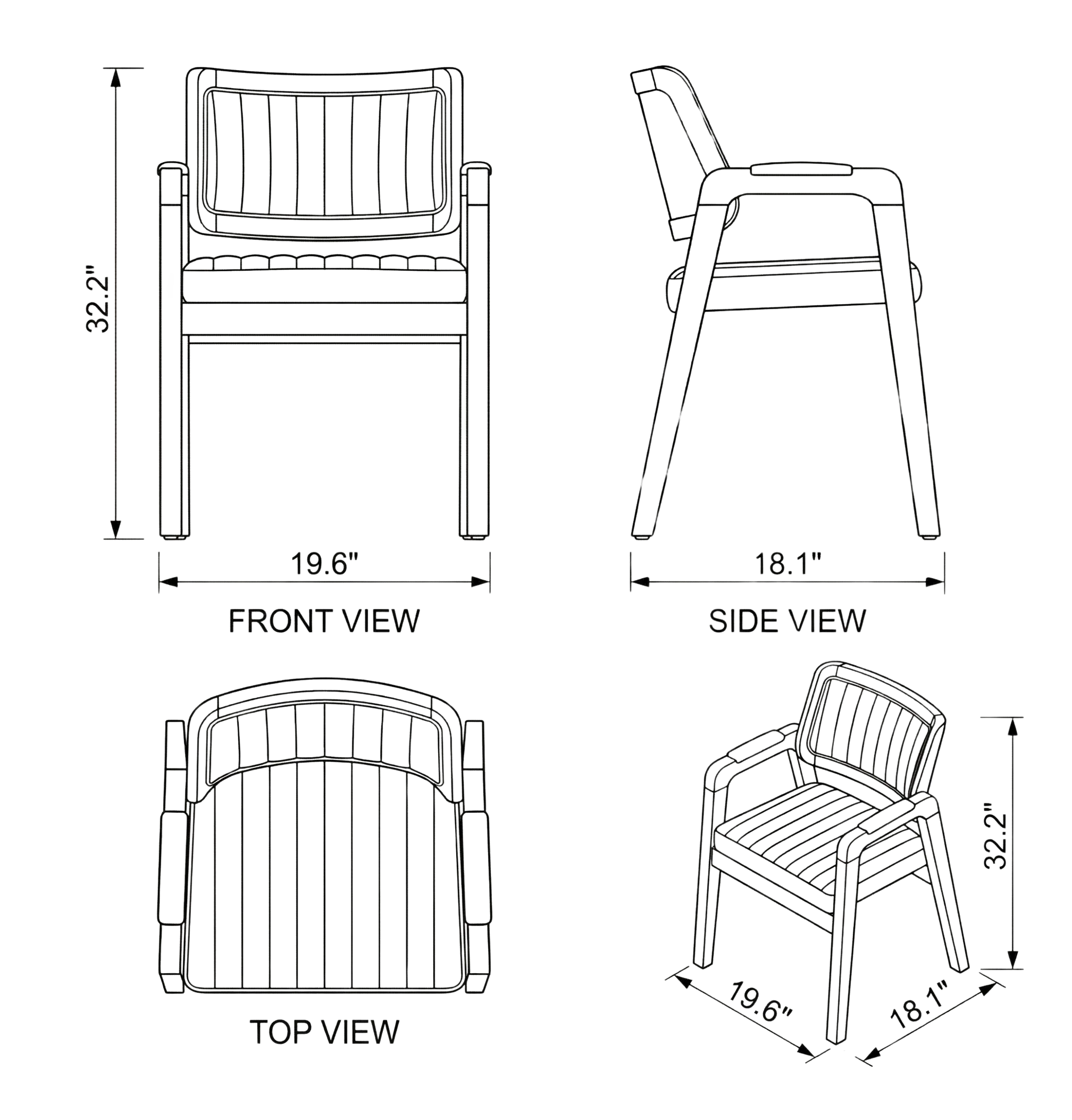 Bright Dining Chair dimensions