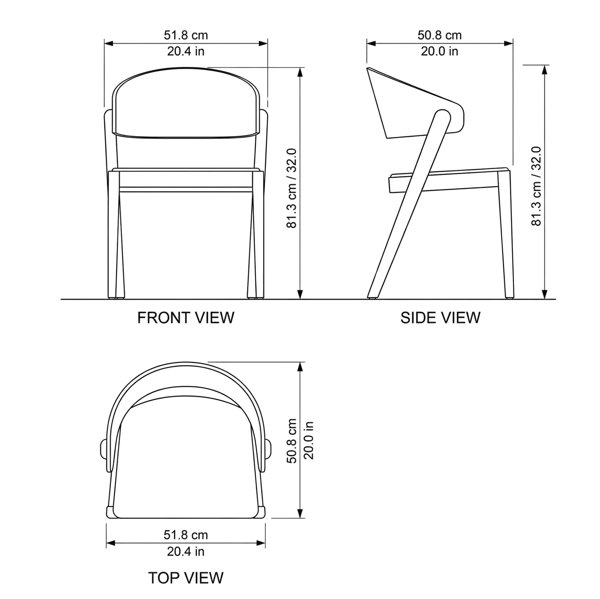 Elegant Modern Dining Chair dimensions
