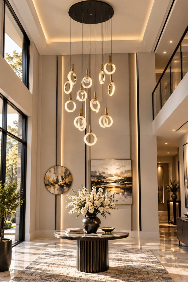 Halo Ring Cascade Chandelier