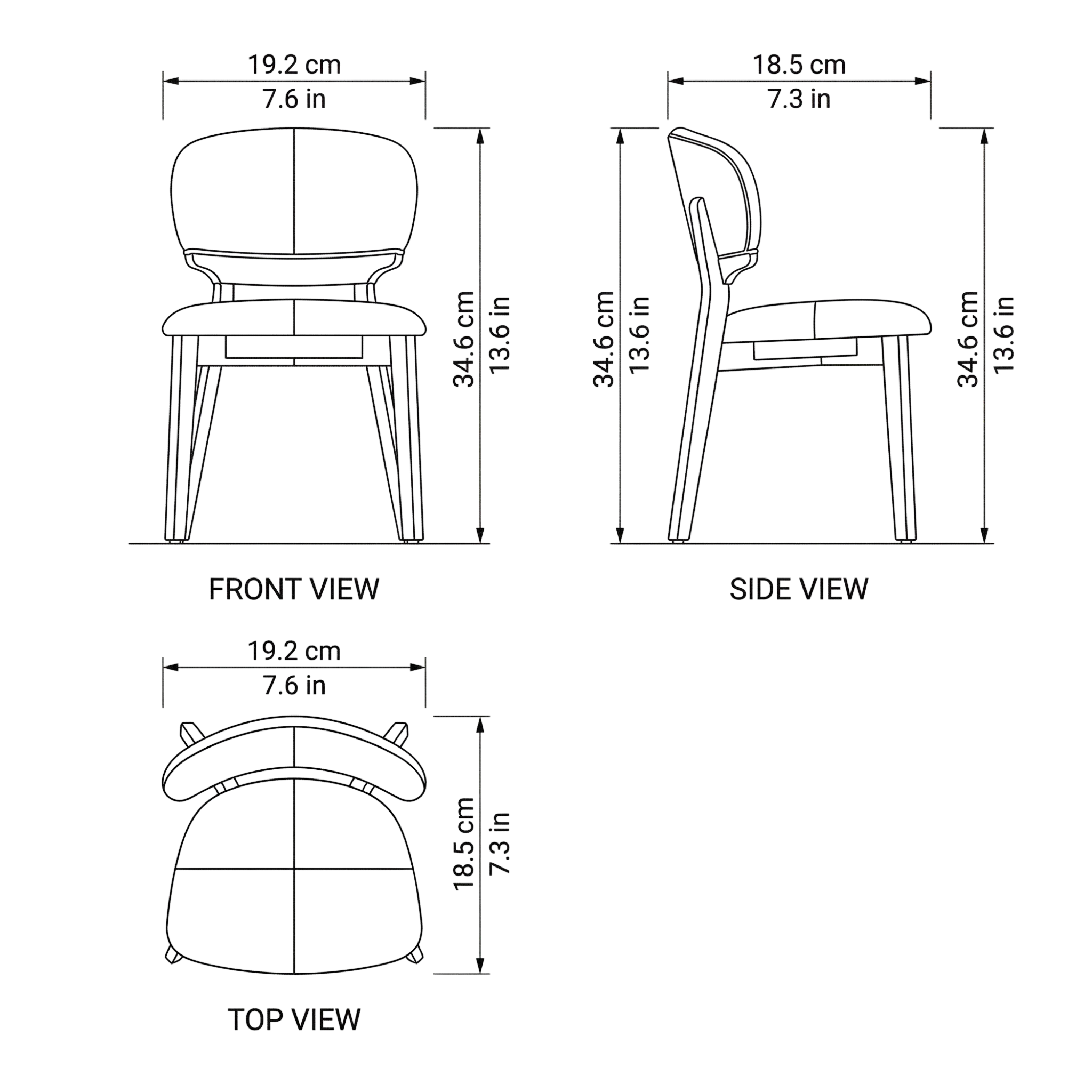 Lino Dining Chair dimensions