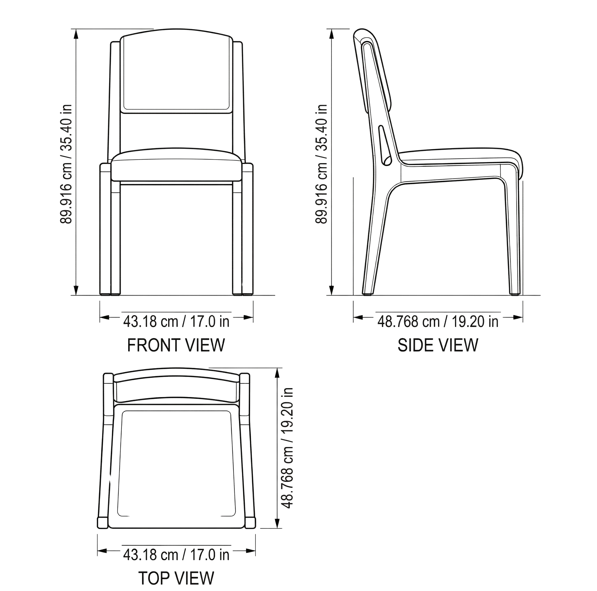 Mira Modern Dining Chair dimensions