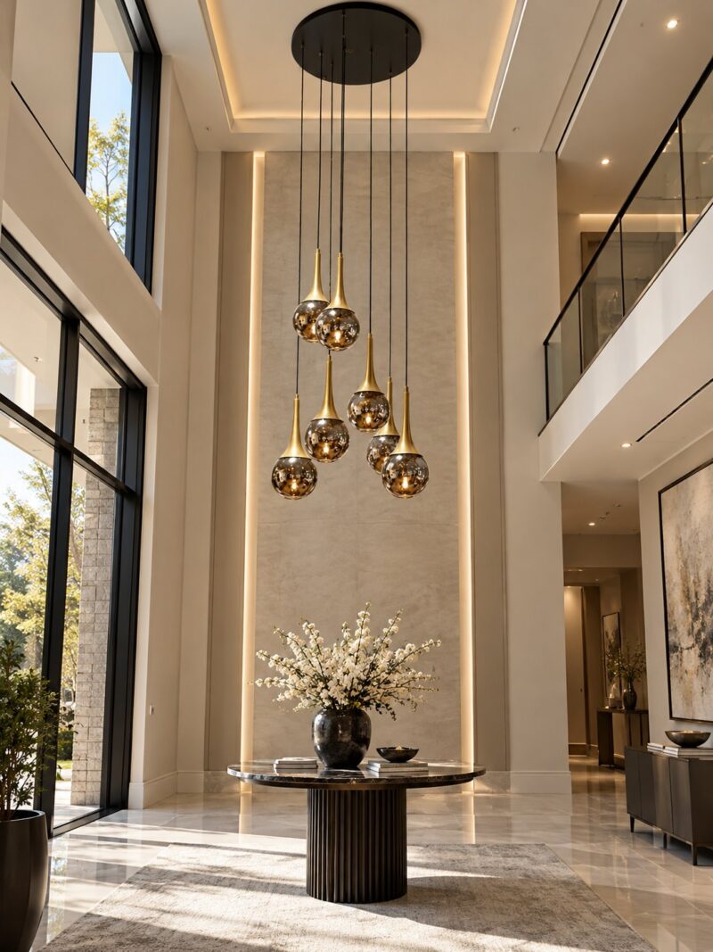Orbe Smoked Globe Chandelier