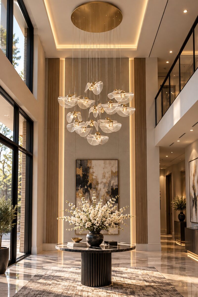 Petal Ribbed Leaf Chandelier