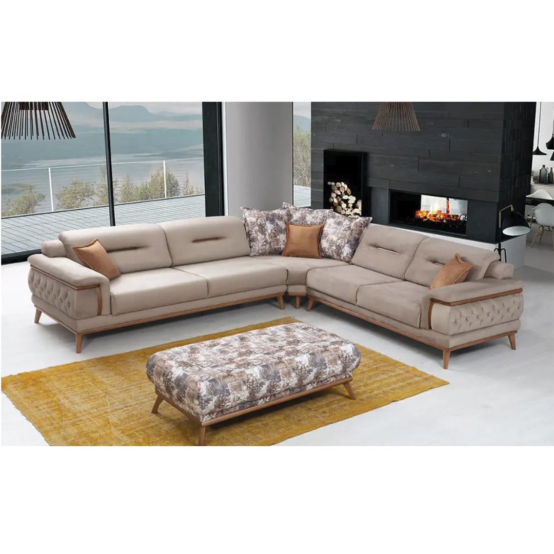 Poyraz Sectional Sofa Latte (Sütlü Kahve) Living Room