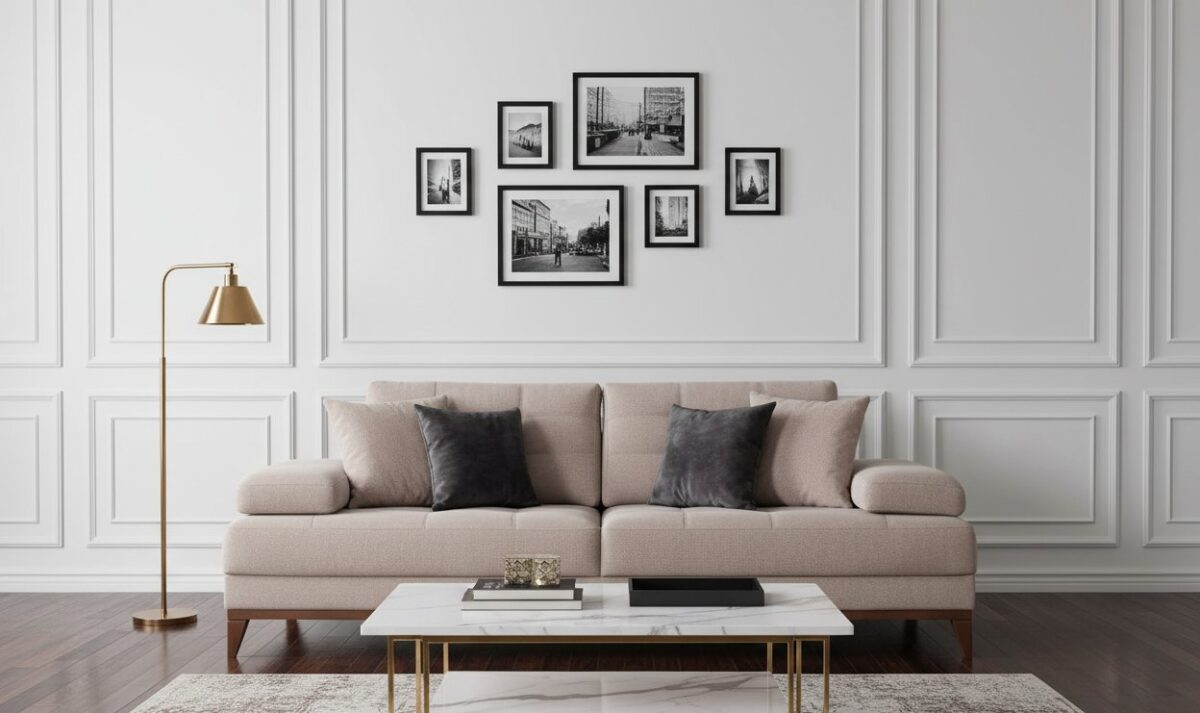 Sonya Sofa Set 3+3+1 – café au lait sofa tufted back modern living room | Ferozzi
