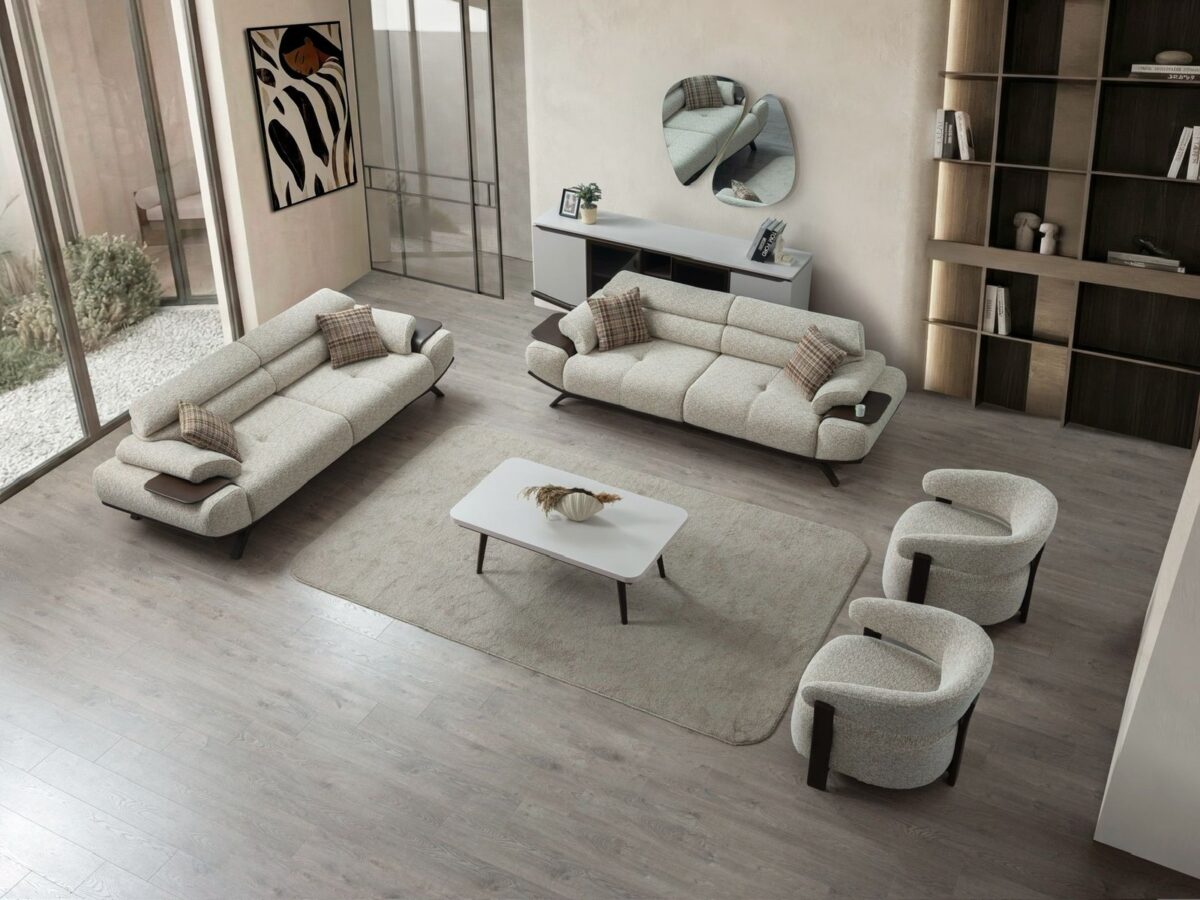 Stella Sofa Set 3+3+1 – sofa set living room top view | Ferozzi