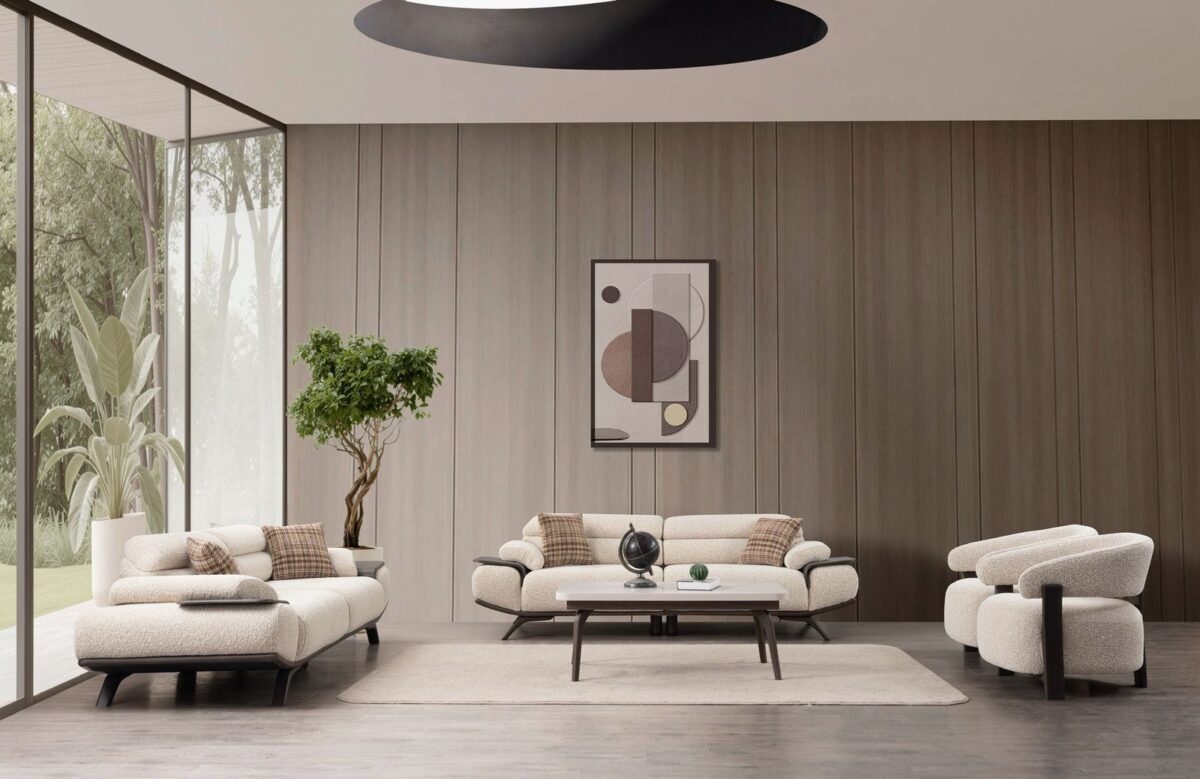 Stella Sofa Set 3+3+1 – sofa set with armchair wide view | Ferozzi