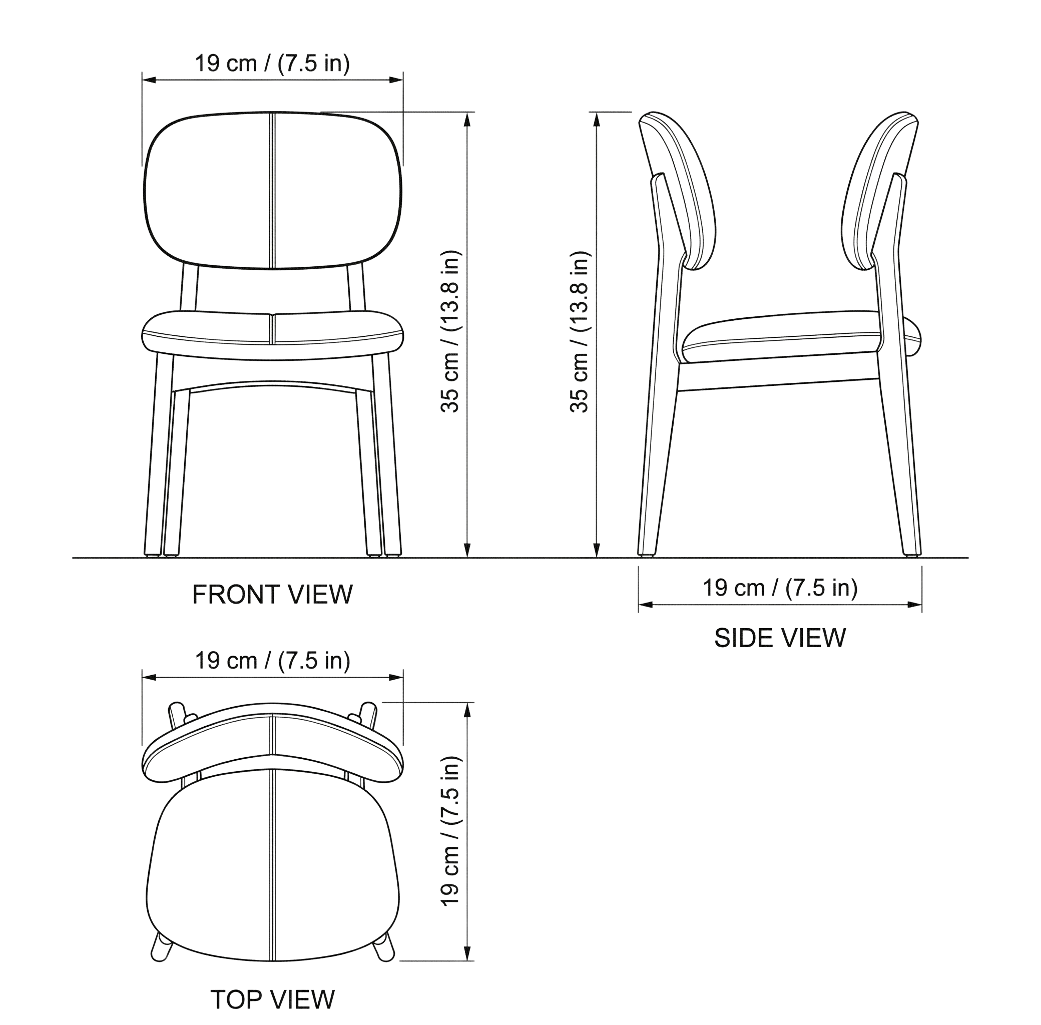 Urban Modern Dining Chair dimensions