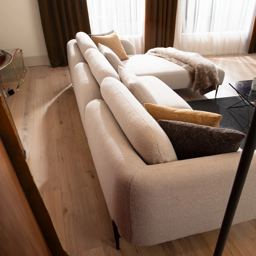 Valencia Corner Sofa – sofa arm and cushions detail | Ferozzi