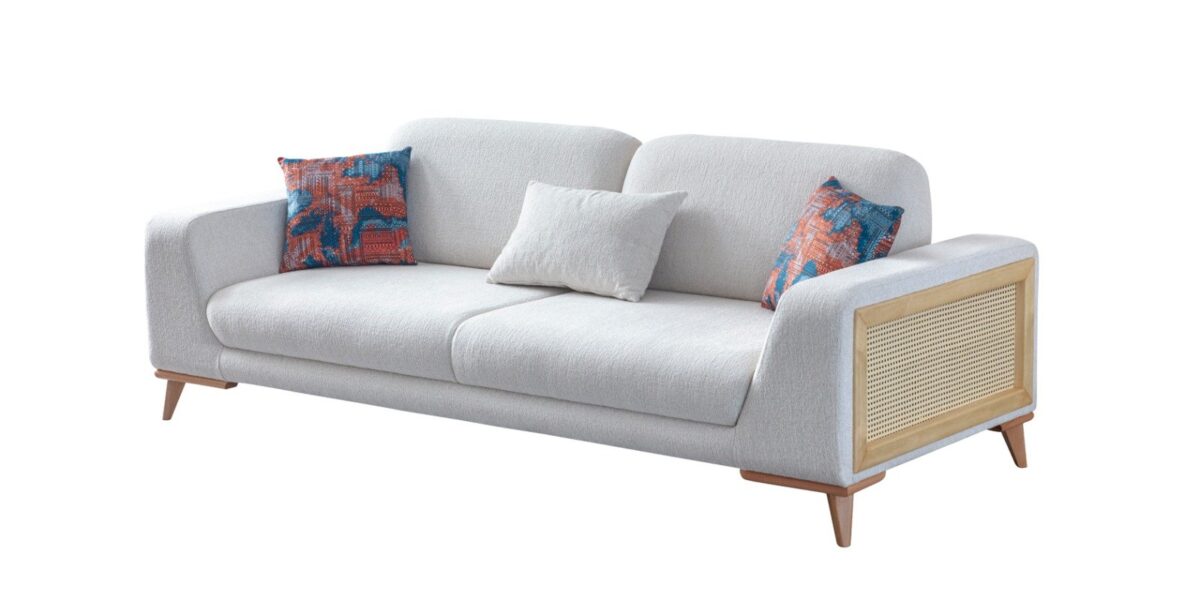 Valeria Sofa Set 3+3+1 – sofa cane side panel white background | Ferozzi