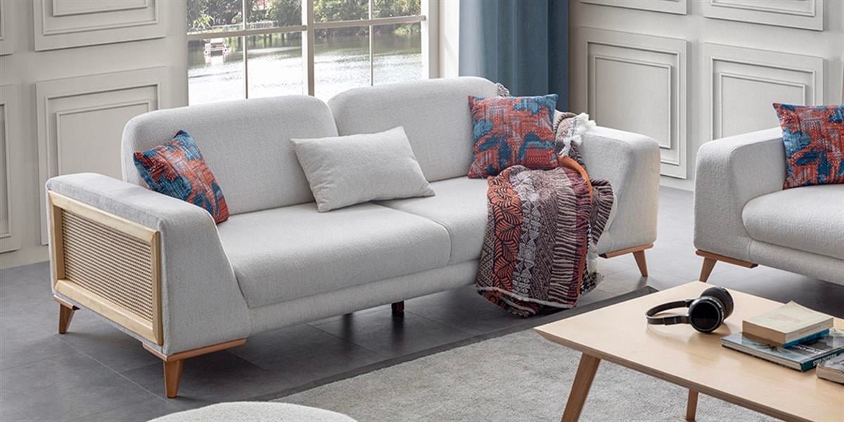Valeria Sofa Set 3+3+1 – sofa with throw pillows | Ferozzi