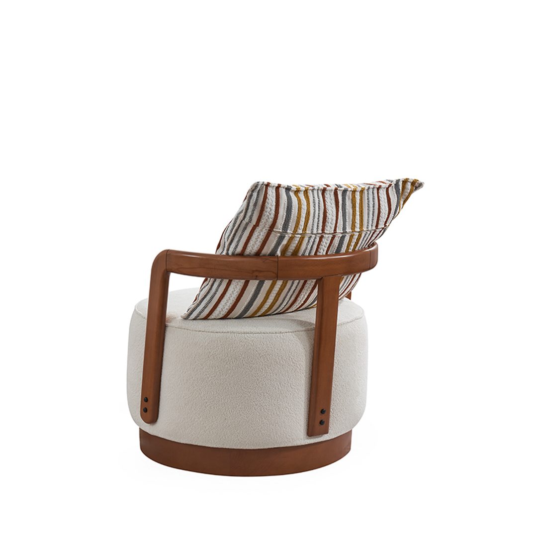 Vision light cream armchair back view – Ferozzi