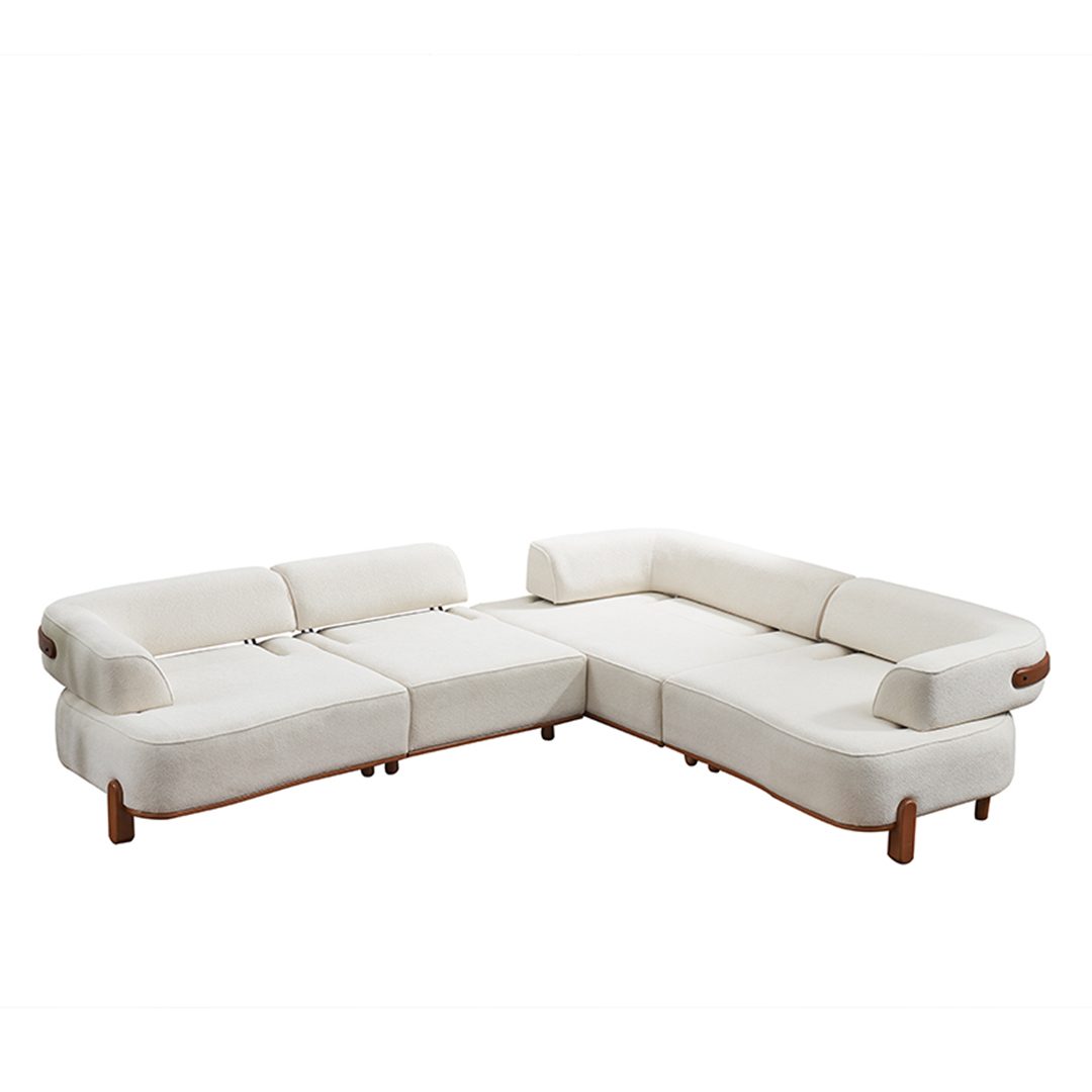 Vision light cream L-shaped sectional top view – Ferozzi